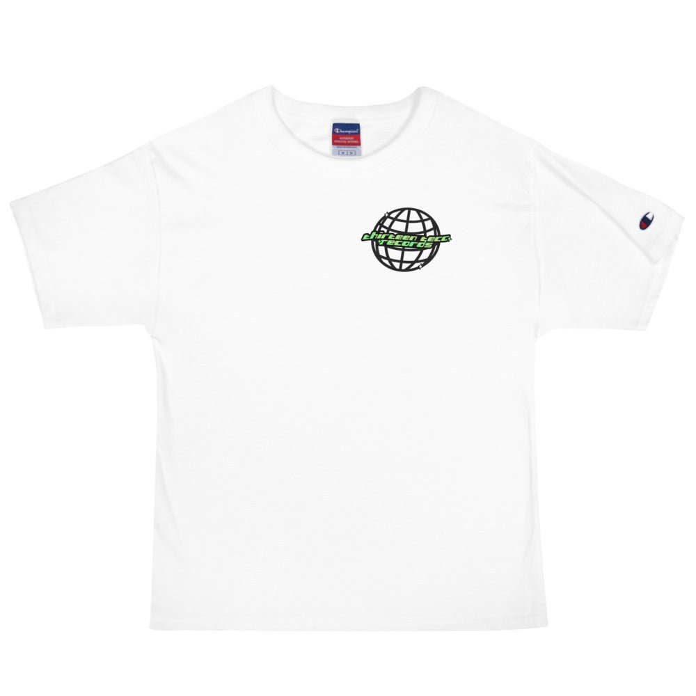 Thirteen Tecc retro Logo tee lime - Thirteen Tecc Records