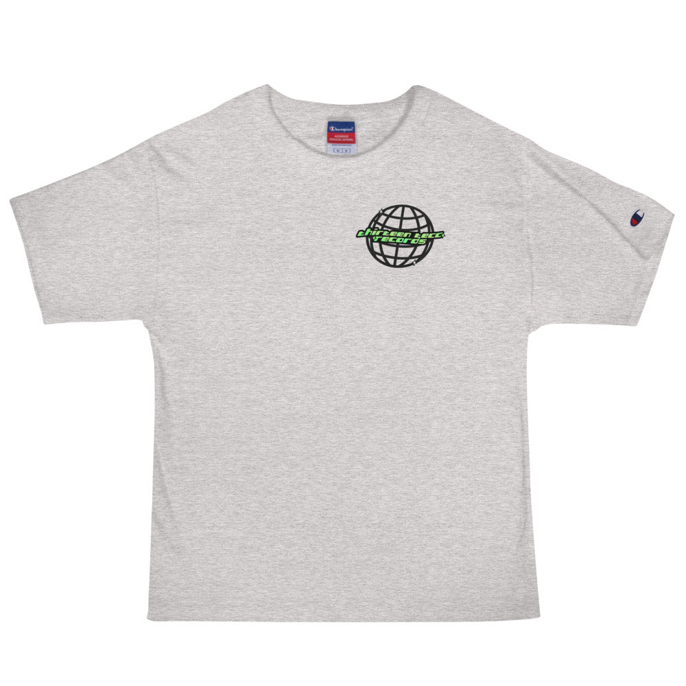 Thirteen Tecc retro Logo tee lime - Thirteen Tecc Records