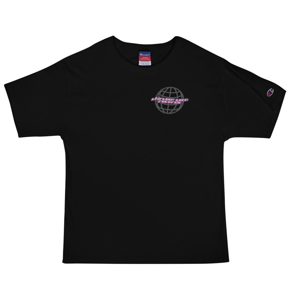 Thirteen Tecc retro Logo tee pink - Thirteen Tecc Records