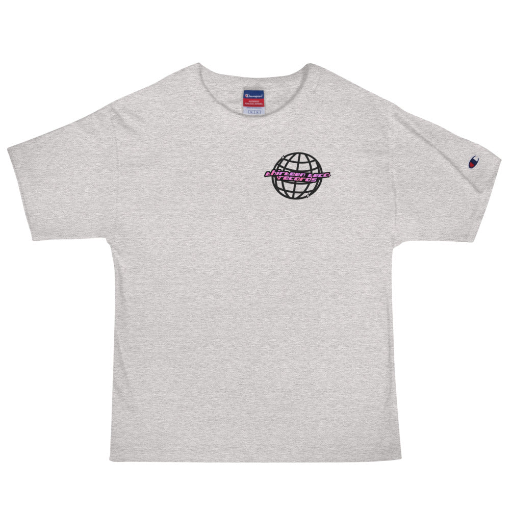 Thirteen Tecc retro Logo tee pink - Thirteen Tecc Records