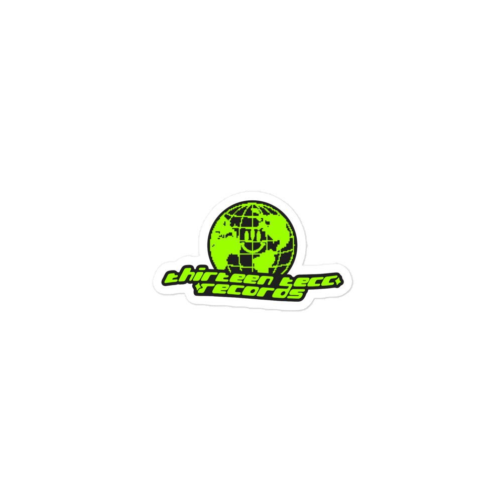 Thirteen tecc retro sticker lime - Thirteen Tecc Records