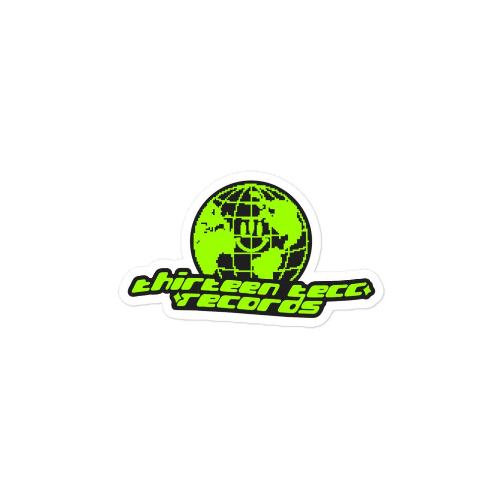 Thirteen tecc retro sticker lime - Thirteen Tecc Records